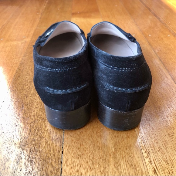 Salvatore Ferragamo black suede loafers with silver Gancini logo - Picture 7 of 10